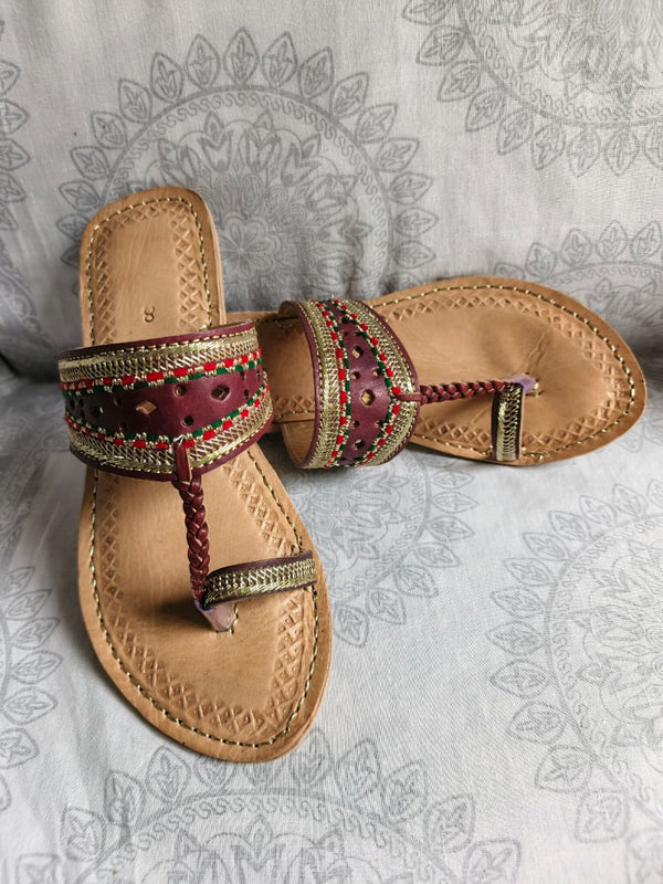 Leather Kollapuri Collection for Ladies Backless Khussa